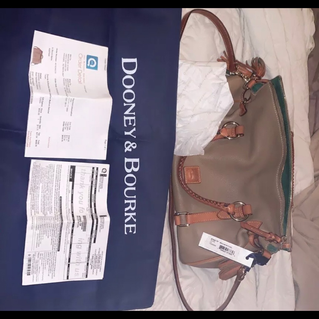 Dooney & Bourke Dillen Leather Med Satchel, Taupe